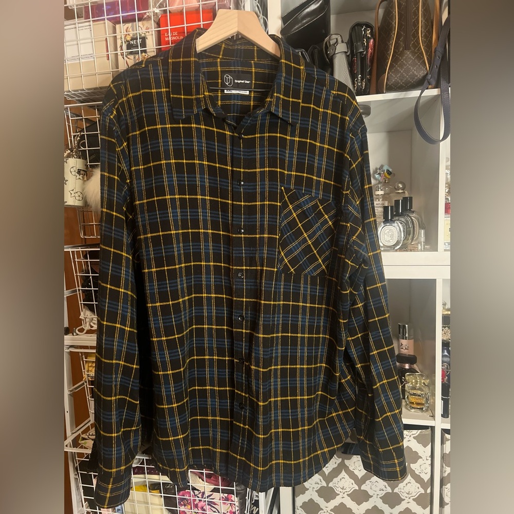 Original Use Mens Blue and Yellow Shirt